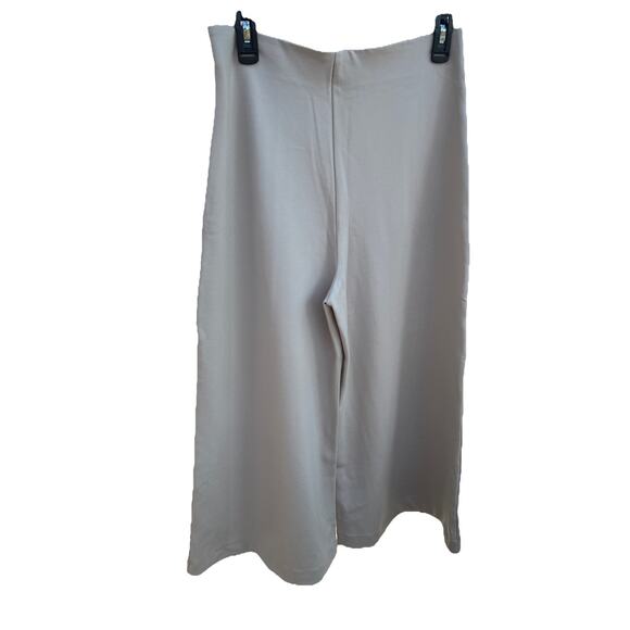 Quince Women’s LARGE Ecru Ultra-Stretch Ponte Super Wide Leg Ankle Pants - Picture 9 of 13